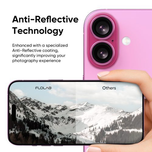 16hero2 NanoArmourHeropicturesiPhone16CameraProtectorAnti ReflectiveEasytoinstall Pink optimize