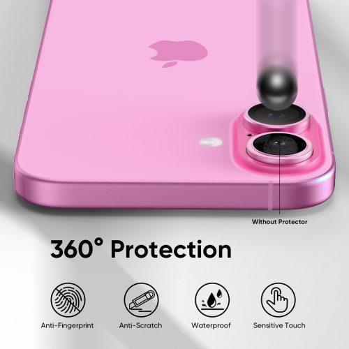 16hero3 NanoArmourHeropicturesiPhone16CameraProtectorAnti ReflectiveEasytoinstall Pink optimize