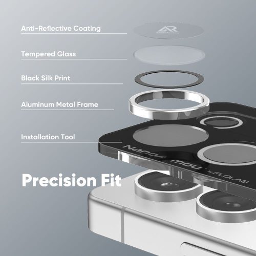 FLOLABNanoArmourONETIMEPROSamsungGalaxyS25UltraAnti ReflectiveCameraLensprotector Optimized 7