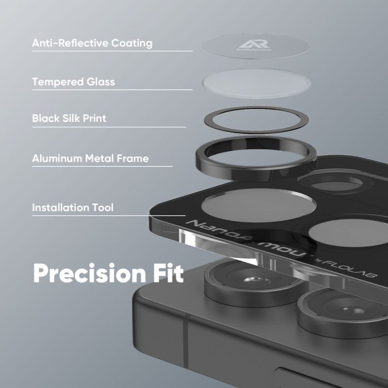 FLOLABNanoArmourONETIMEPROSamsungGalaxyS25UltraAnti ReflectiveCameraLensprotector Optimized 8