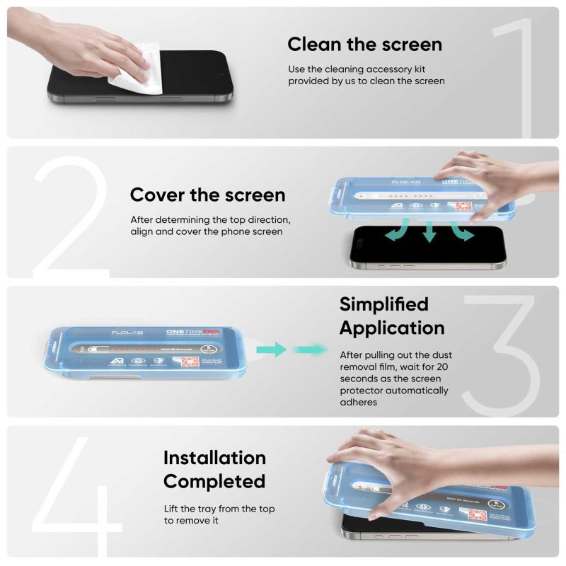 ONETIME Series iPhone 16 Screen Protector installation tutorial optimized 7a4c6cfe 5797 4b0d b9d0 faa09bfa4e19